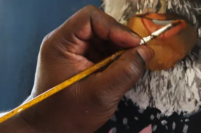 Pintor em São Filipe, Ilha do Fogo, Cabo Verde